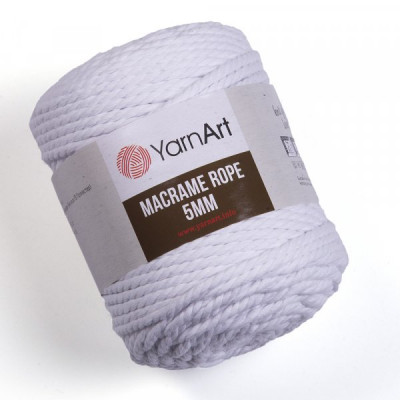 Sznurek skręcany Macrame Rope biały 5 mm