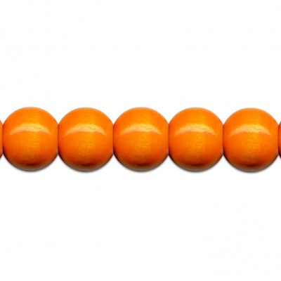 Drewniane koraliki pomarańczowe 10 mm ­- ­56 szt.