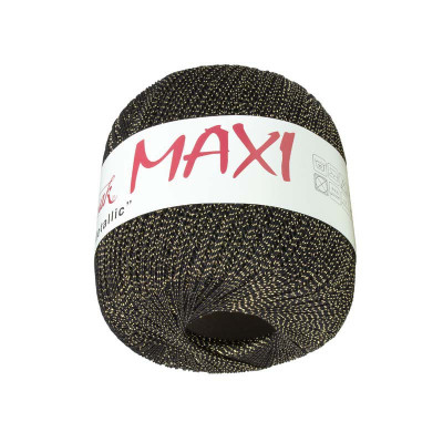 Kordonek Maxi Metallic czarny ze złotą nitką